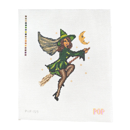 Retro Witch in Green by Pop Needle Arts (Pre-Order) POP-159
