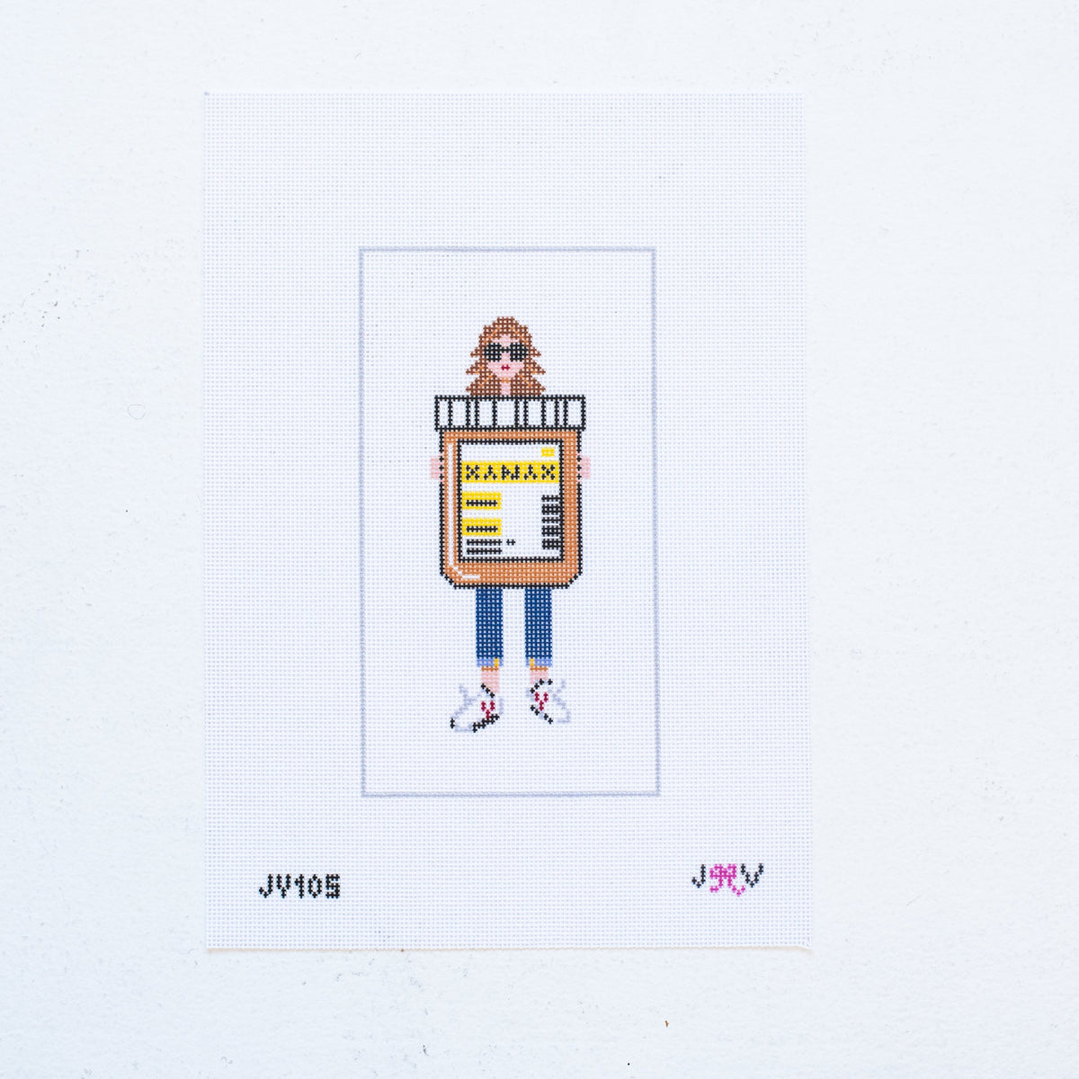 JV105 - Xanax Girl Needlepoint Canvas