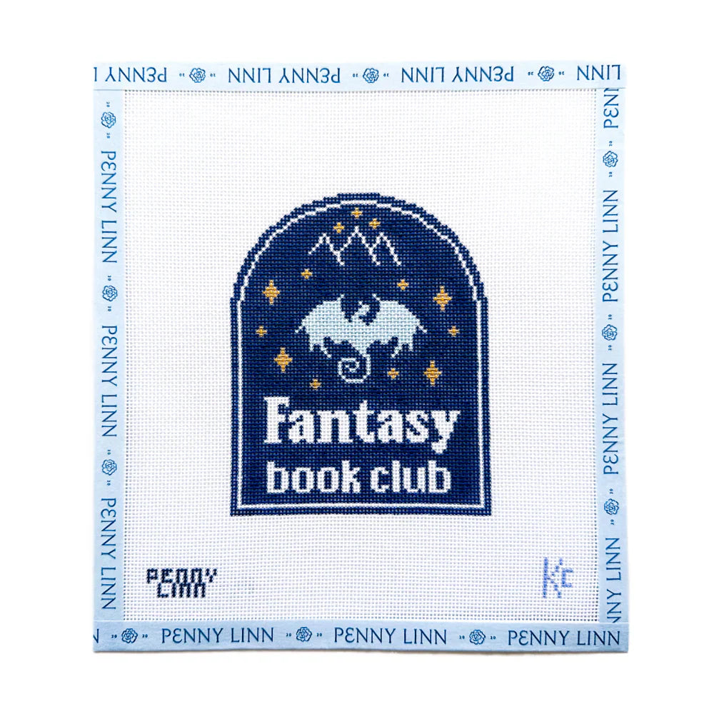 “Fantasy Book Club” Needlepoint Canvas by Penny Linn x Kyra Cotter Design (Pre-Order)