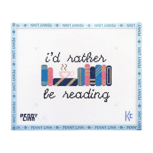 I’d Rather Be Reading Needlepoint Canvas by Penny Linn x Kyra Cotter Design (Pre-Order)