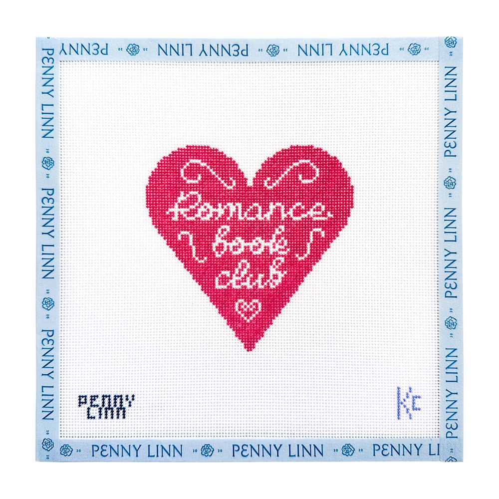 Romance Book Club Needlepoint Canvas by Penny Linn x Kyra Cotter Design (Pre-Order)