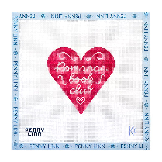 “Romance Book Club” Needlepoint Canvas by Penny Linn x Kyra Cotter Design (Pre-Order)