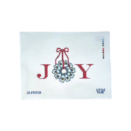 “Joy Oyster Wreath” Needlepoint Canvas by Le Stitch (Pre-Order)