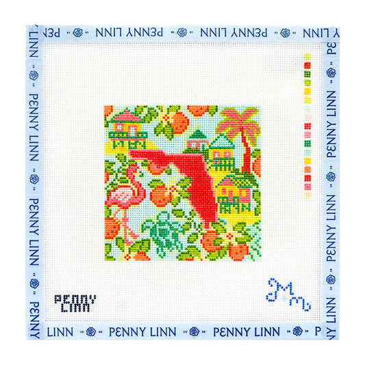 Take Me to Florida Needlepoint Canvas by Penny Linn x Marie & Maxwell (Pre-Order)