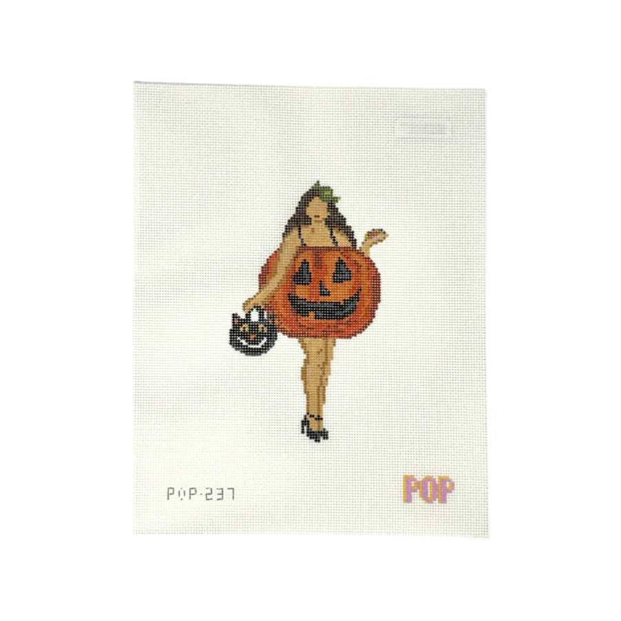 POP-237 Retro Halloween Pail Needlepoint Canvas by Pop Needle Arts (Pre-Order)