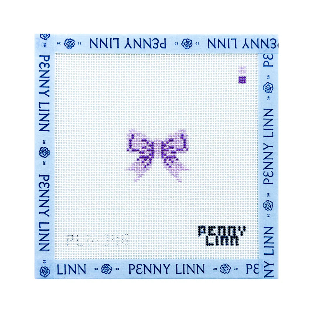 Tiny Beginner Bow – Purple Needlepoint Canvas by Penny Linn (Pre-Order)