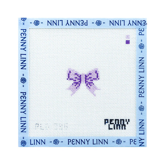 Tiny Beginner Bow – Purple Needlepoint Canvas by Penny Linn (Pre-Order)