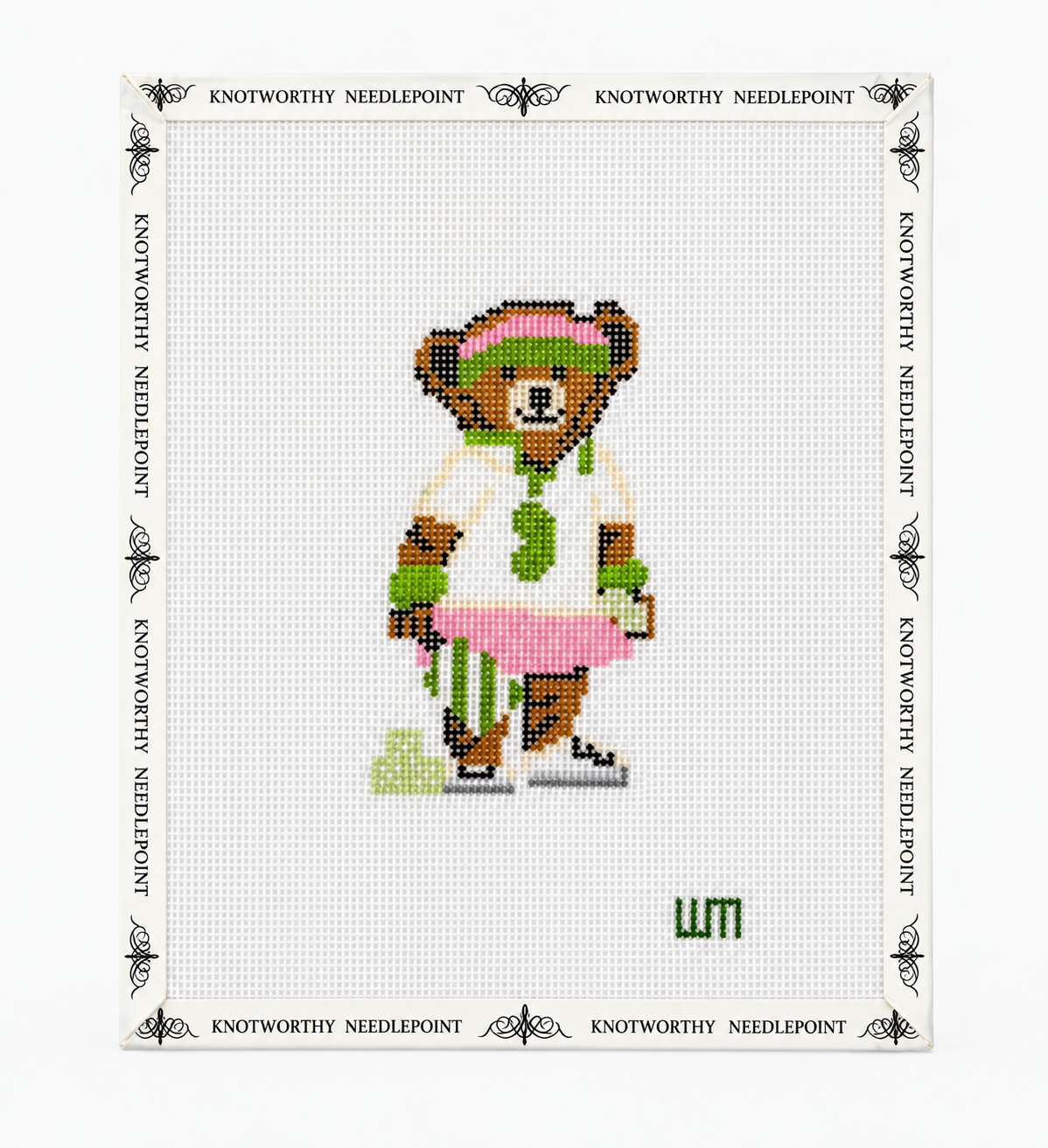 Pickleball Bear Needlepoint Canvas