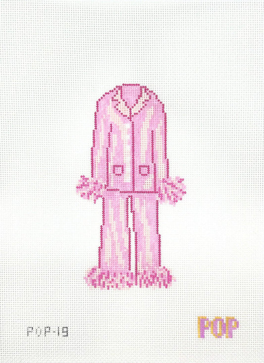 Pink Pajamas Needlepoint Canvas by POP Needle Arts