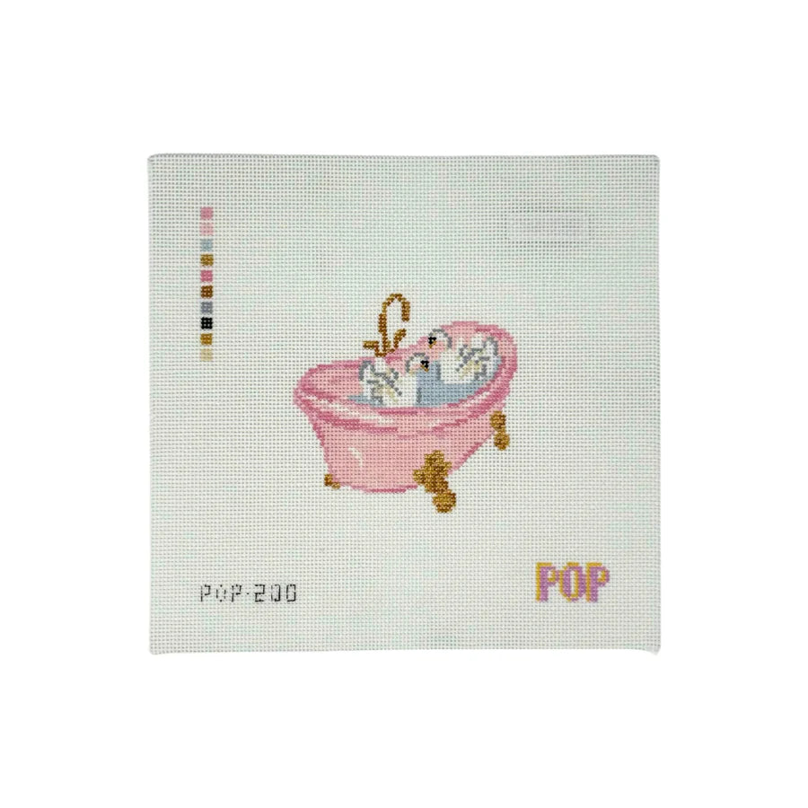 POP-200 Swans in Bath Needlepoint Canvas by Pop Needle Arts (Pre-Order)