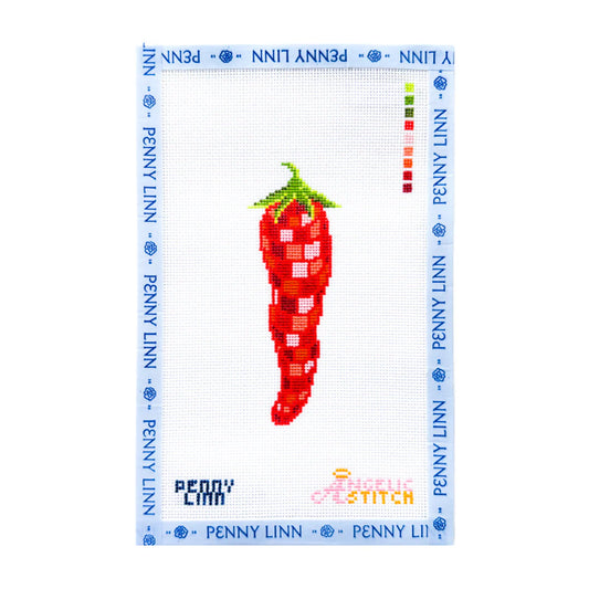 Disco Chili Pepper Needlepoint Canvas by Penny Linn x The Angelic Stitch (Pre-Order)