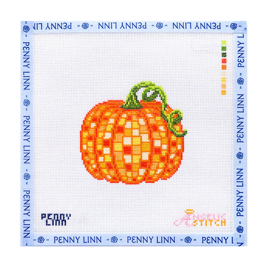 Disco Pumpkin Needlepoint Canvas by Penny Linn x The Angelic Stitch (Pre-Order)
