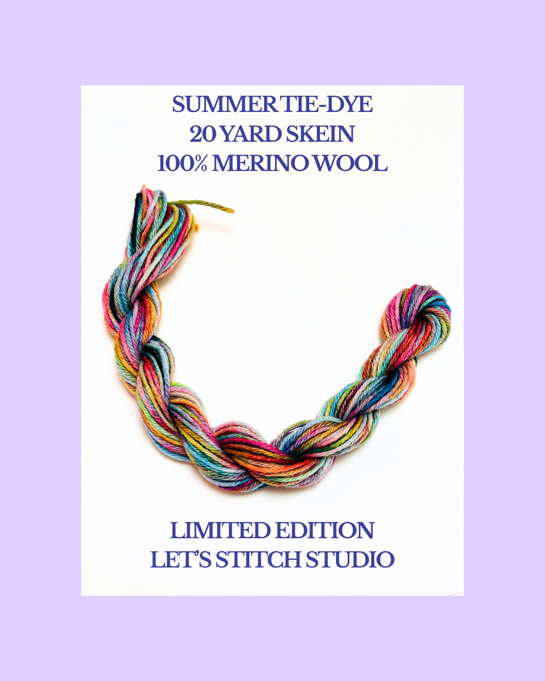Lets Stitch Studio Summer Tie-Dye hand-dyed merino wool needlepoint thread detail image 10