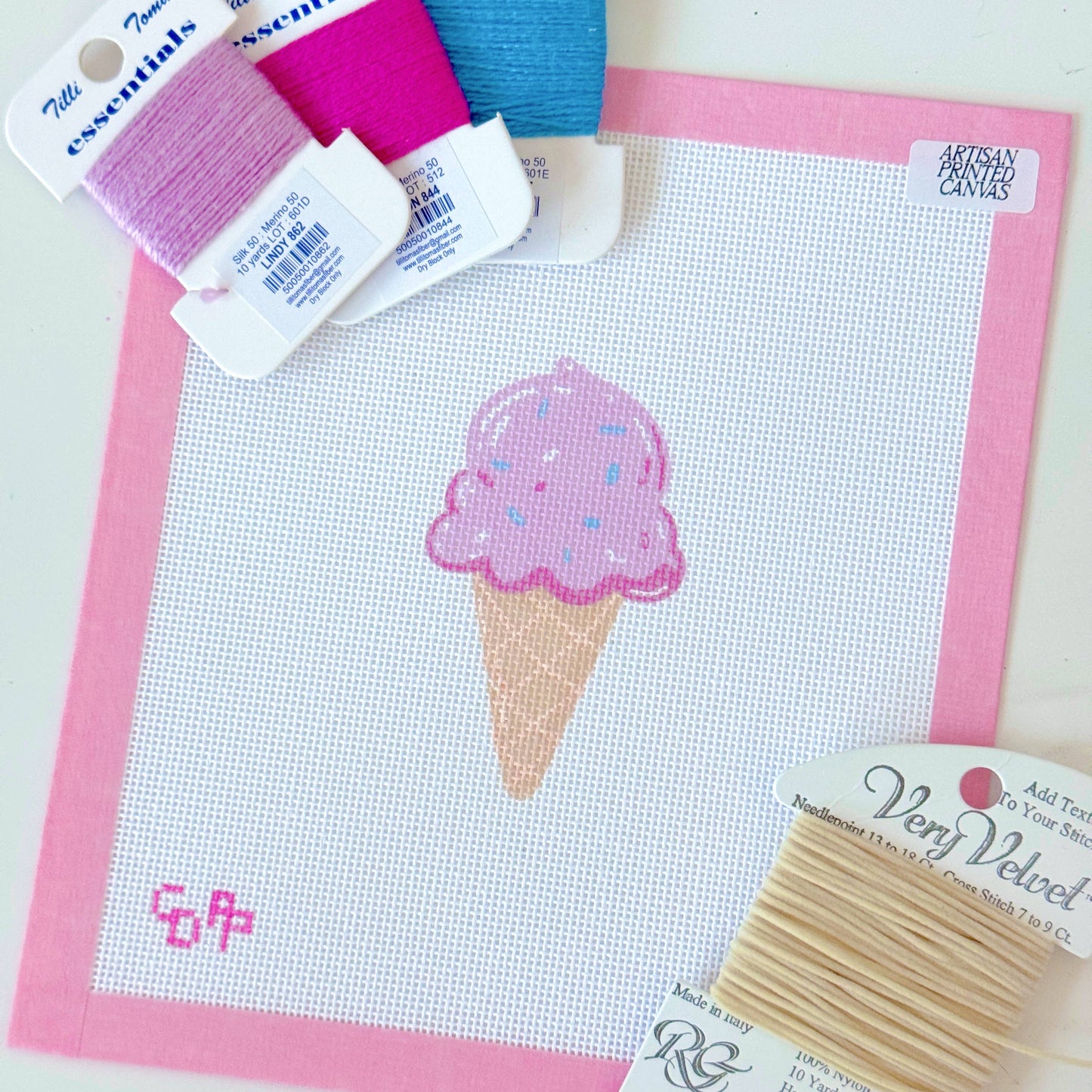 Ice Cream Summer Needlepoint Canvas