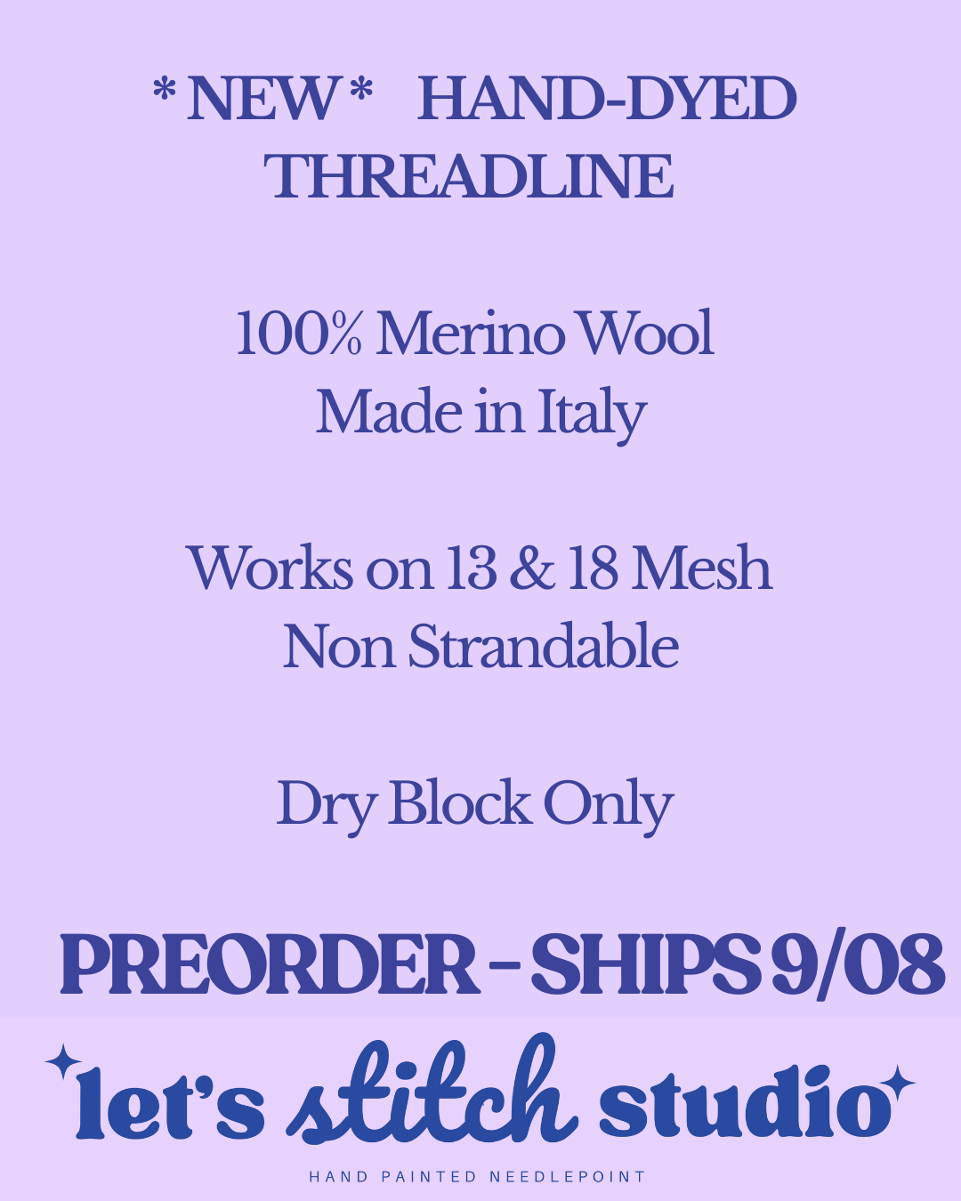 Lets Stitch Studio Summer Tie-Dye hand-dyed merino wool needlepoint thread detail image 6