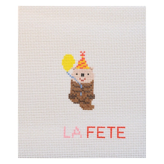 Party Animals Otter Hand Painted Needlepoint Canvas product image