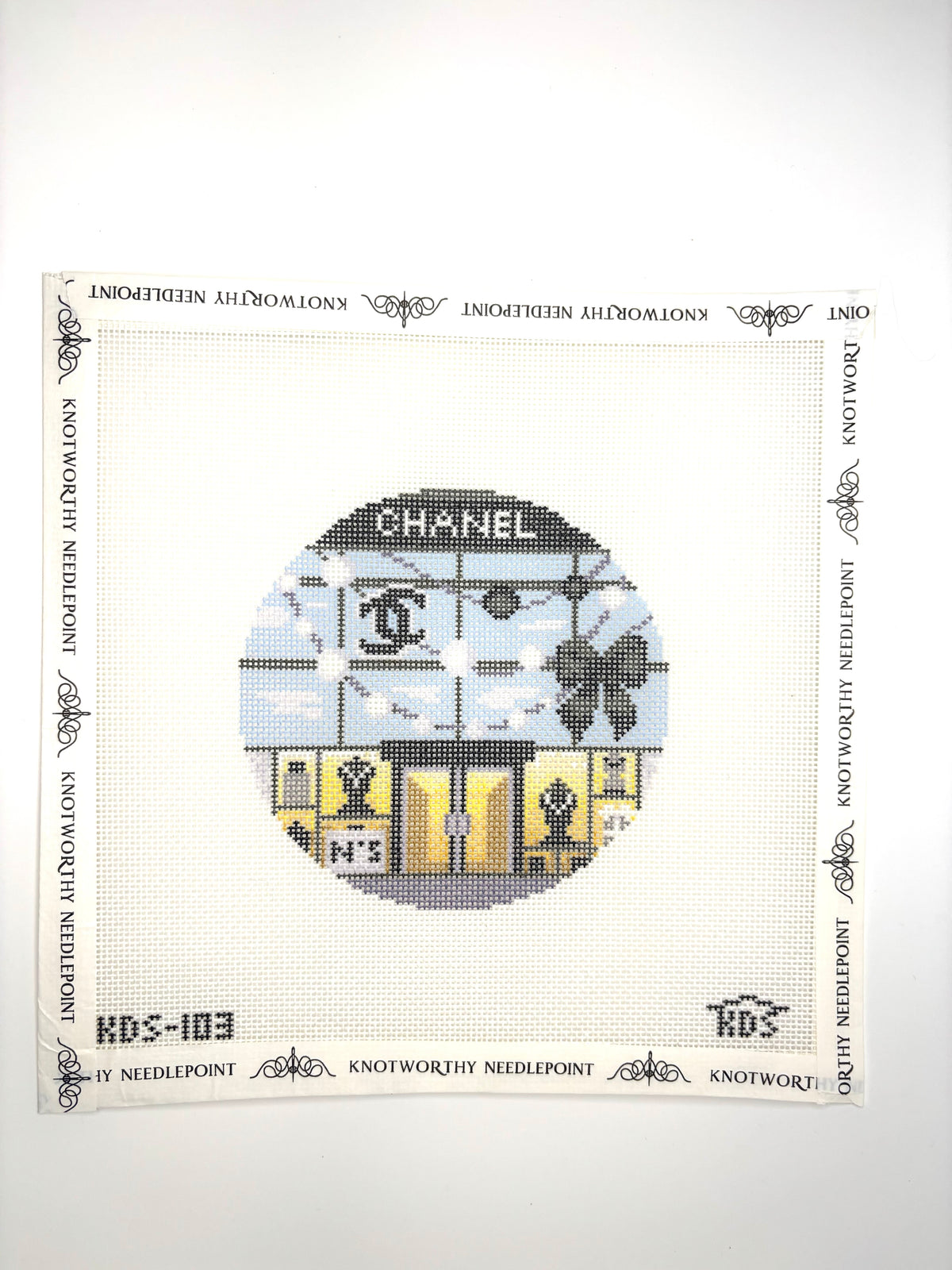 Chanel Round Needlepoint Canvas KDS-103 by Kirkland Design Studio