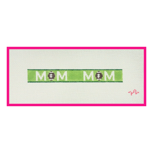Football Mom hand-painted keyfob needlepoint canvas by Code Thread on 13 mesh