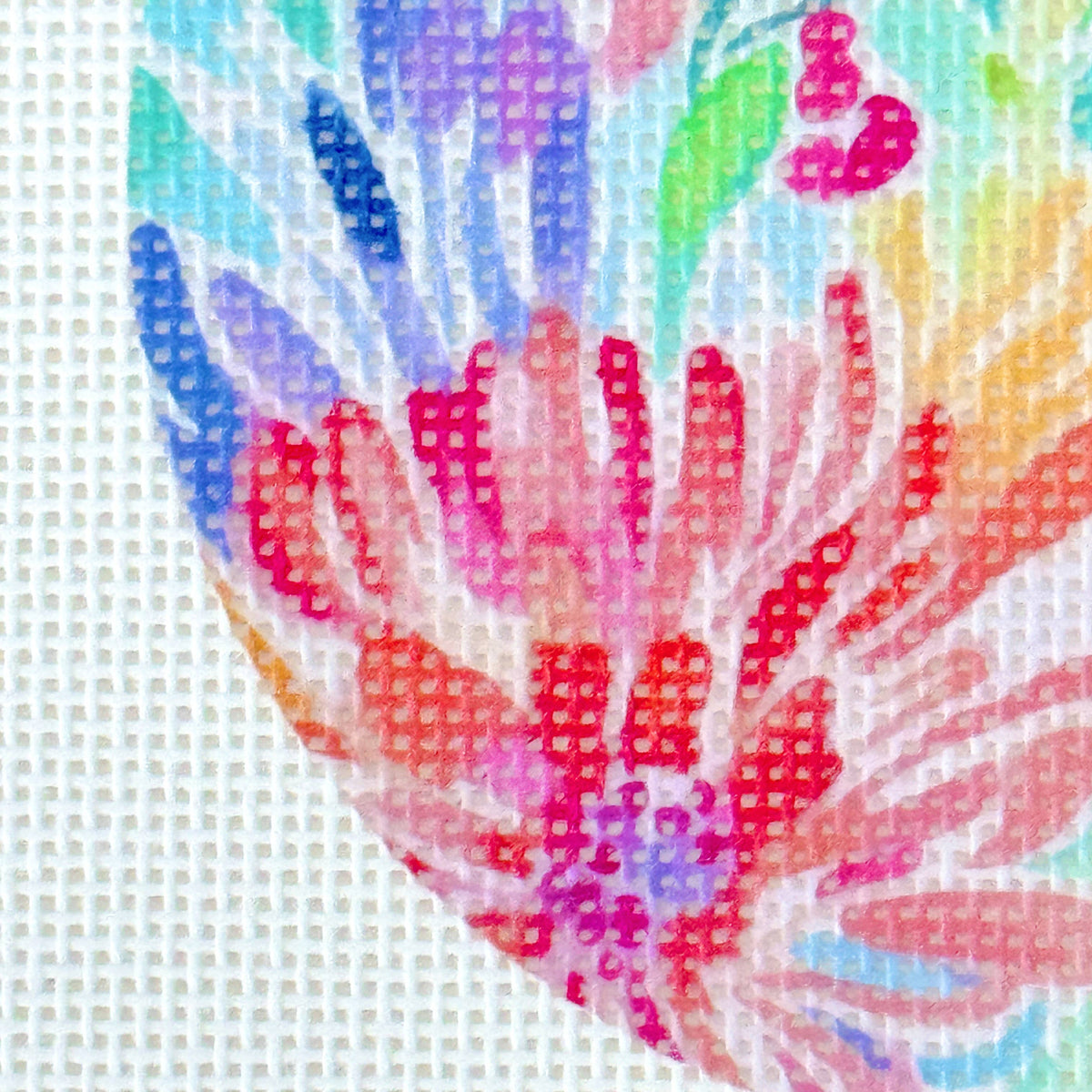 Cotswold Co Designs floral round needlepoint ornament canvas detail