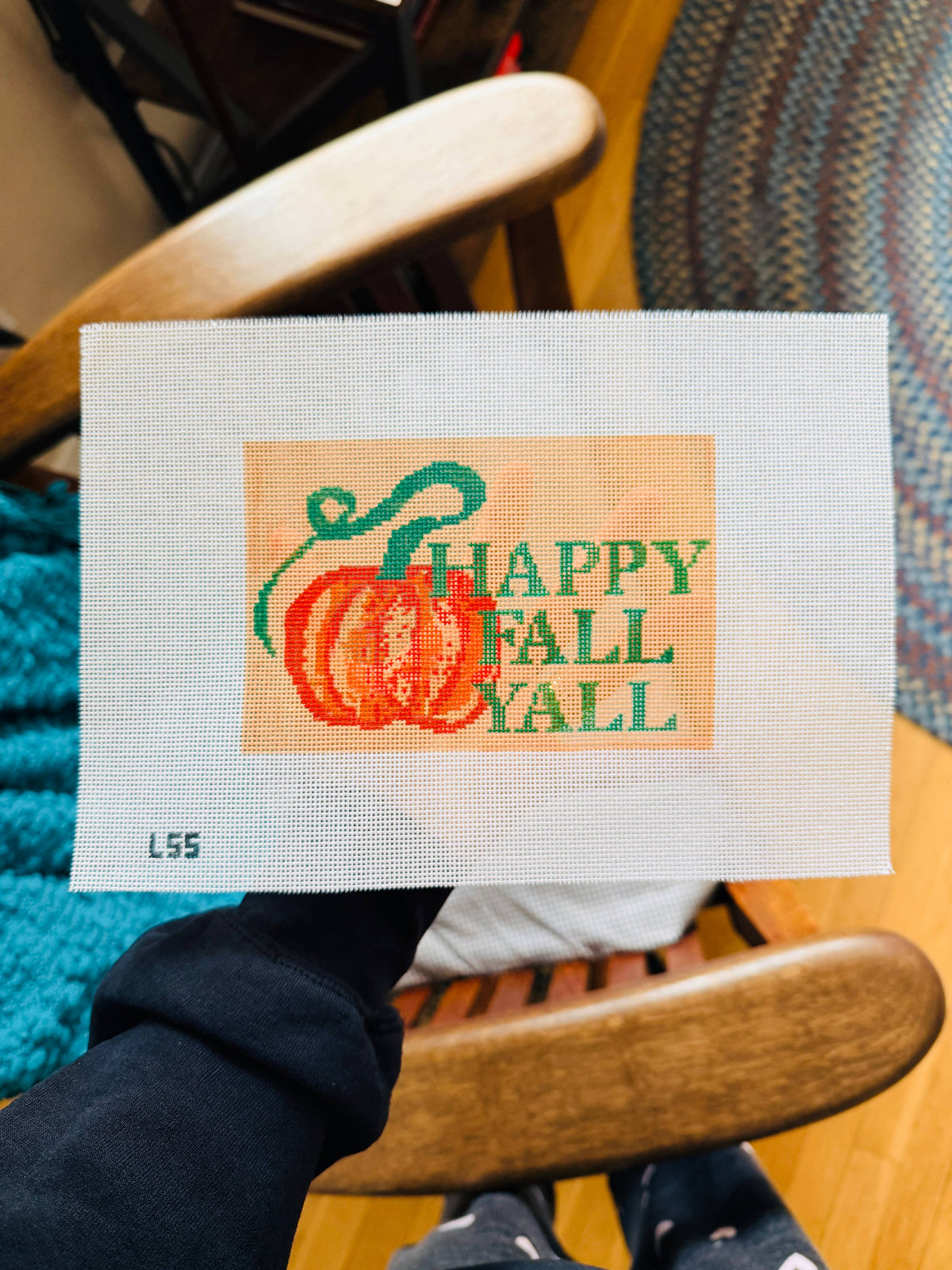 Happy Fall Yall 18 Mono Mesh Needlepoint Canvas