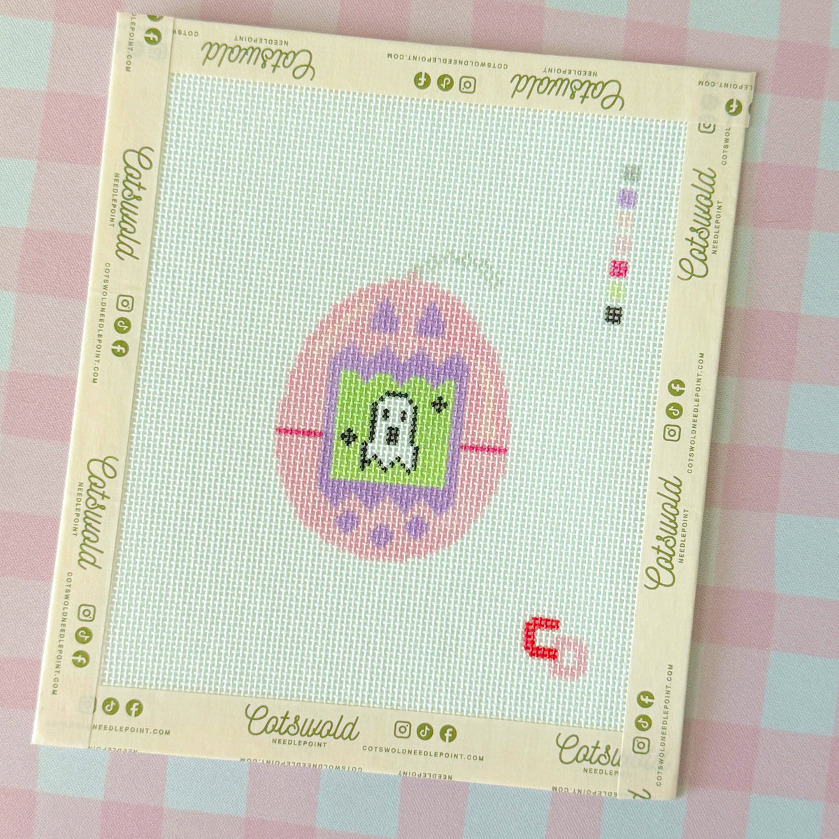 Halloween Ghost Tamagotchi Needlepoint Canvas
