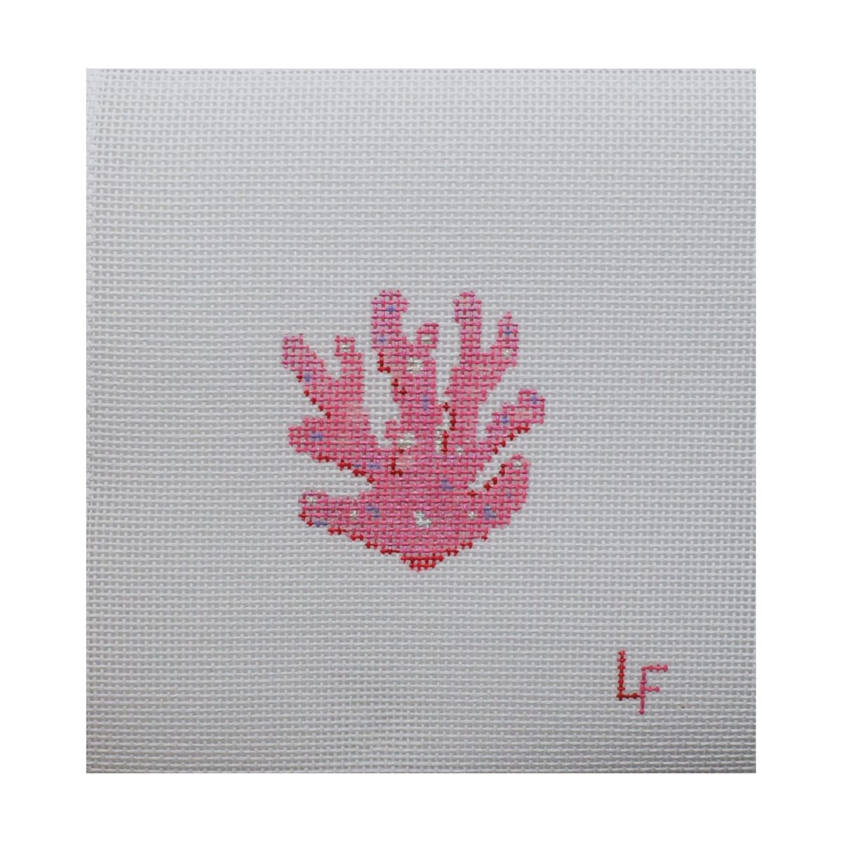 Glitter Coral Hand Painted Needlepoint Canvas product image