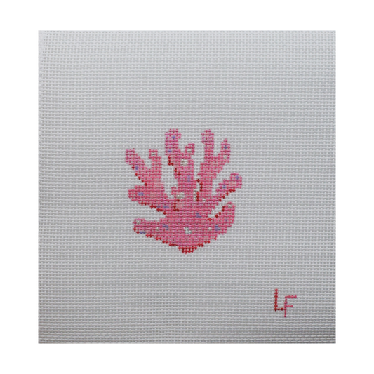 Glitter Coral Hand Painted Needlepoint Canvas product image