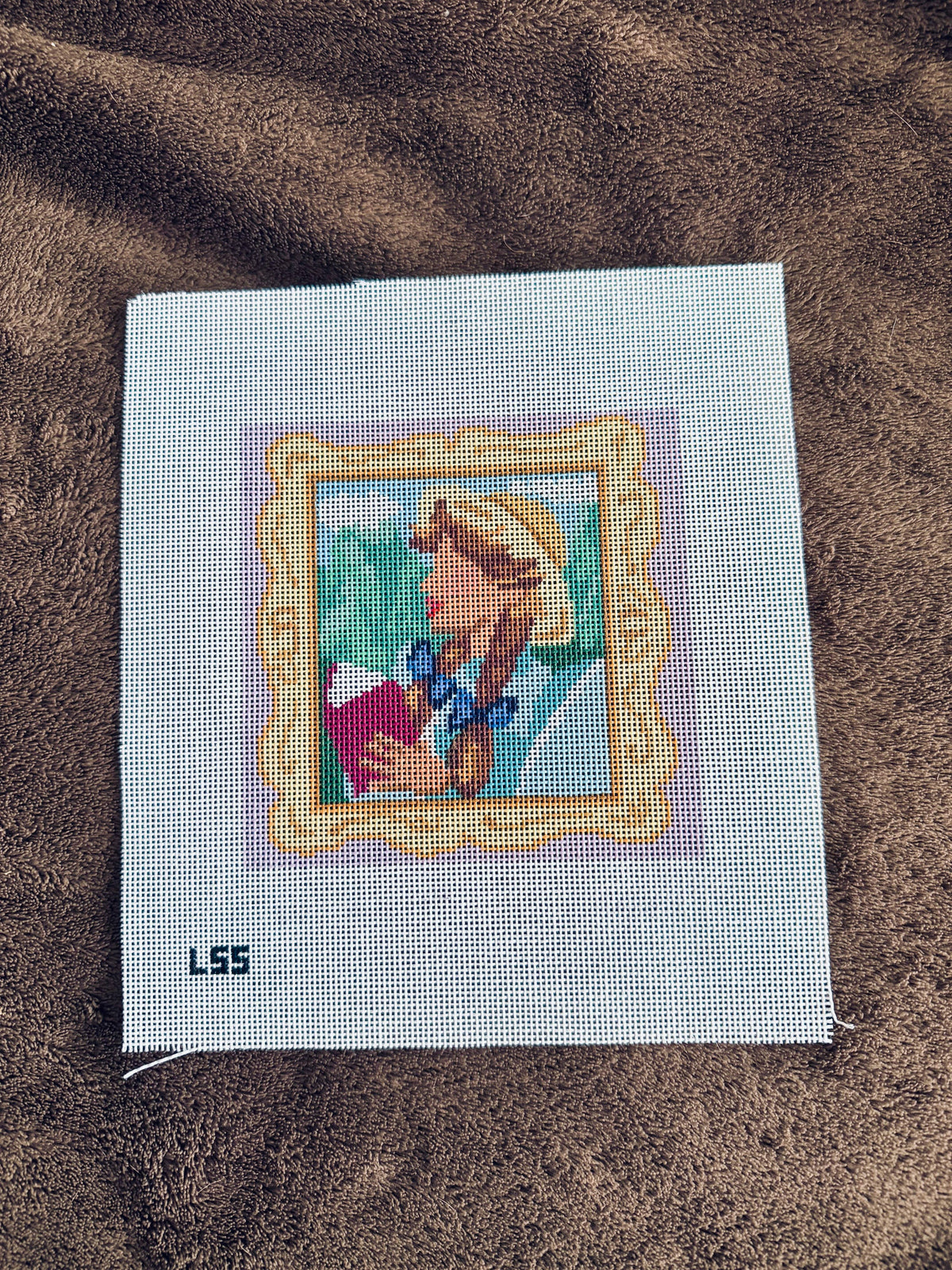 Anne of Green Gables 5 inch needlepoint canvas detail