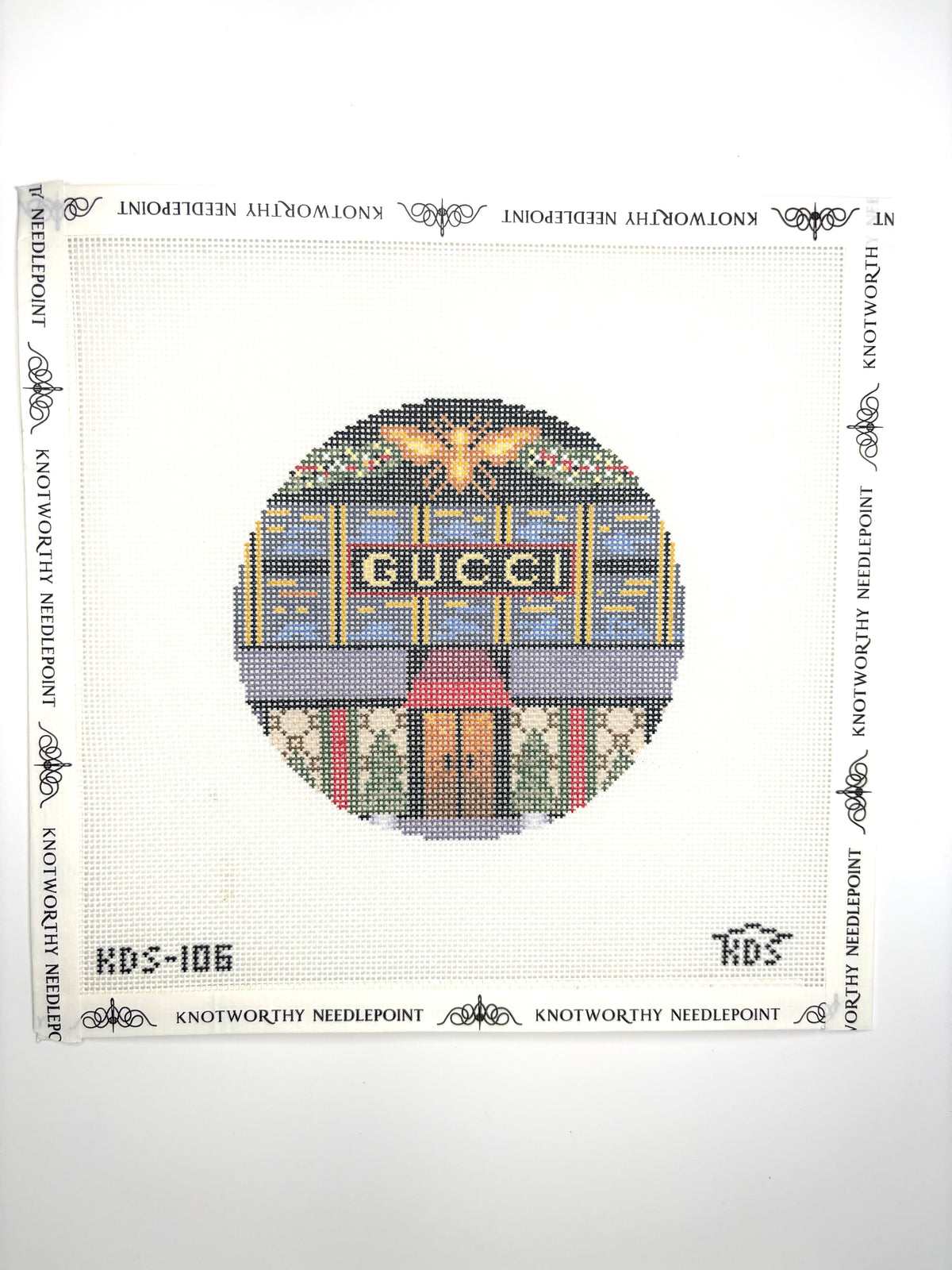 Gucci Round Needlepoint Canvas KDS-106 by Kirkland Design Studio on 18 mesh