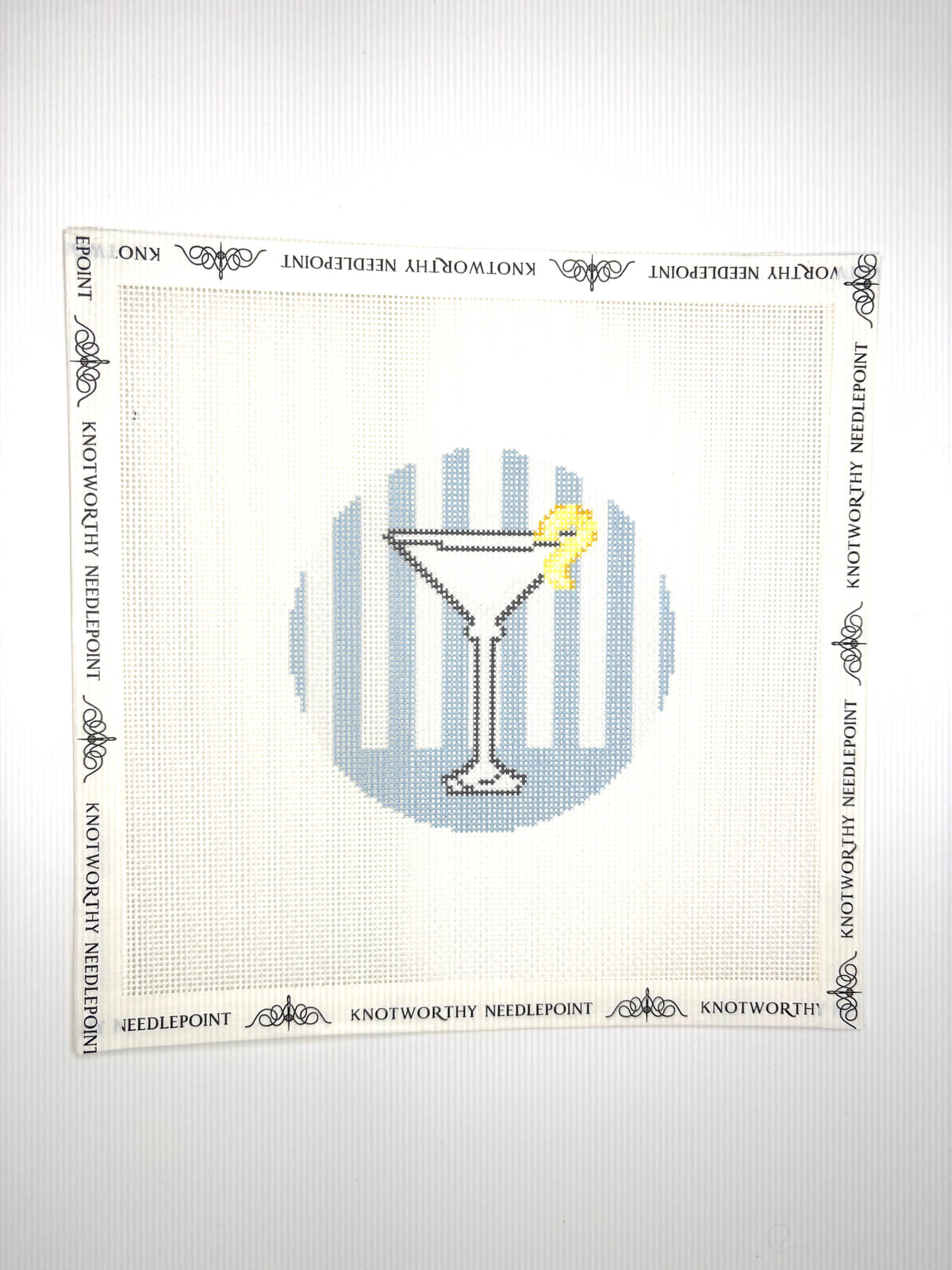 Harrison Wallace x Friend of Mine Martini Stripe 18 mesh cocktail needlepoint canvas