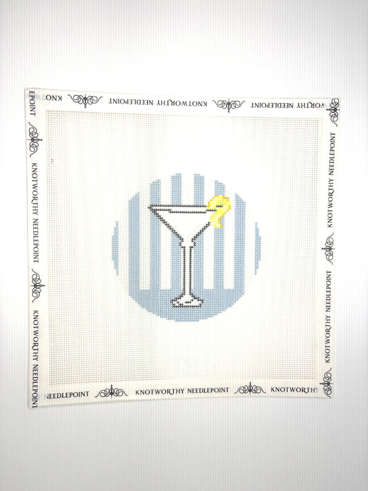 Harrison Wallace x Friend of Mine Martini Stripe 18 mesh cocktail needlepoint canvas