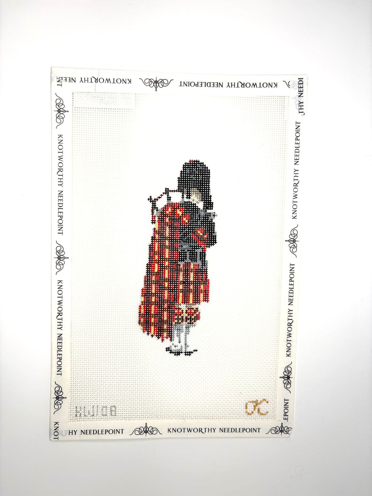 Kate Woodward Bagpiper Back 18 mesh needlepoint canvas 5.2 x 1.8 inches KW108