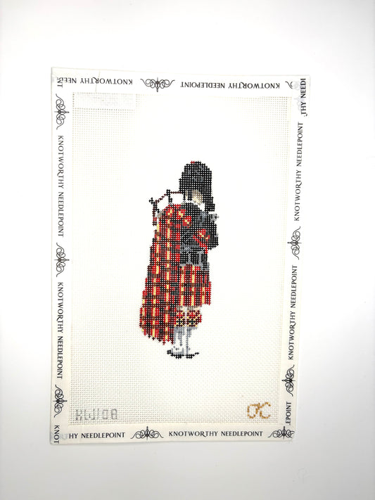 Kate Woodward Bagpiper Back 18 mesh needlepoint canvas 5.2 x 1.8 inches KW108