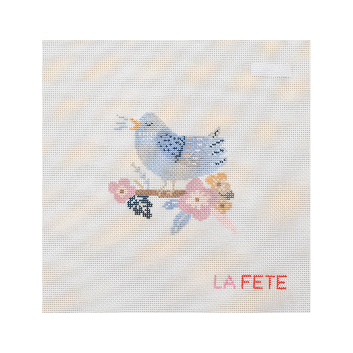 La Fete Four Calling Birds hand-painted 18 mesh 12 Days of Christmas needlepoint canvas