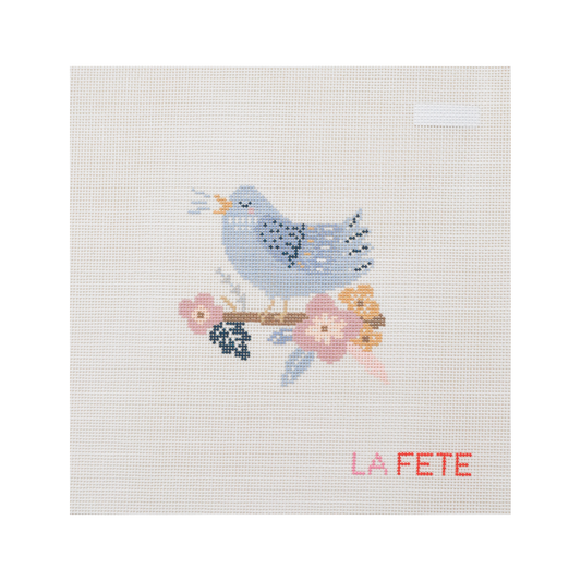 La Fete Four Calling Birds hand-painted 18 mesh 12 Days of Christmas needlepoint canvas