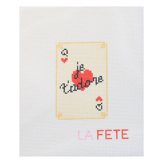 La Fete Needlepoint Le T’adore Card hand-painted 13 mesh needlepoint canvas