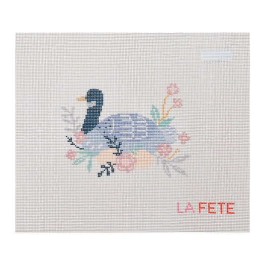La Fete Six Geese A-Laying hand-painted 18 mesh 12 Days of Christmas needlepoint canvas