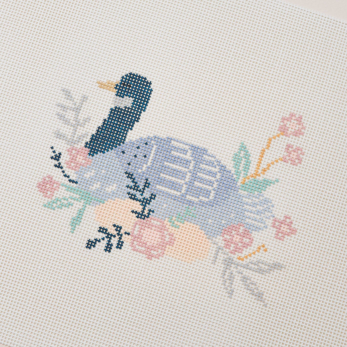 La Fete Six Geese A-Laying 12 Days of Christmas needlepoint canvas detail