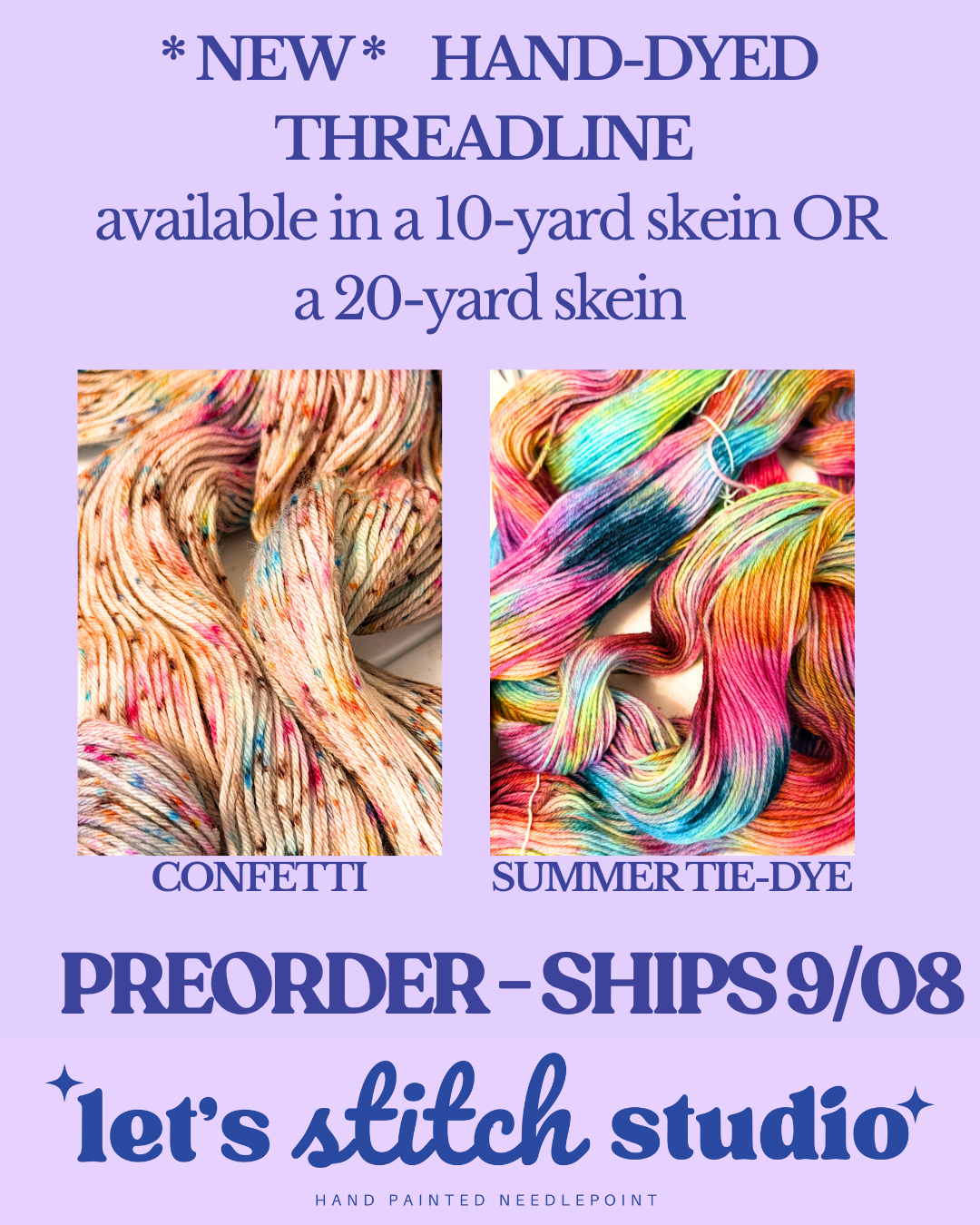 Lets Stitch Studio Confetti hand-dyed merino wool needlepoint thread product image 4