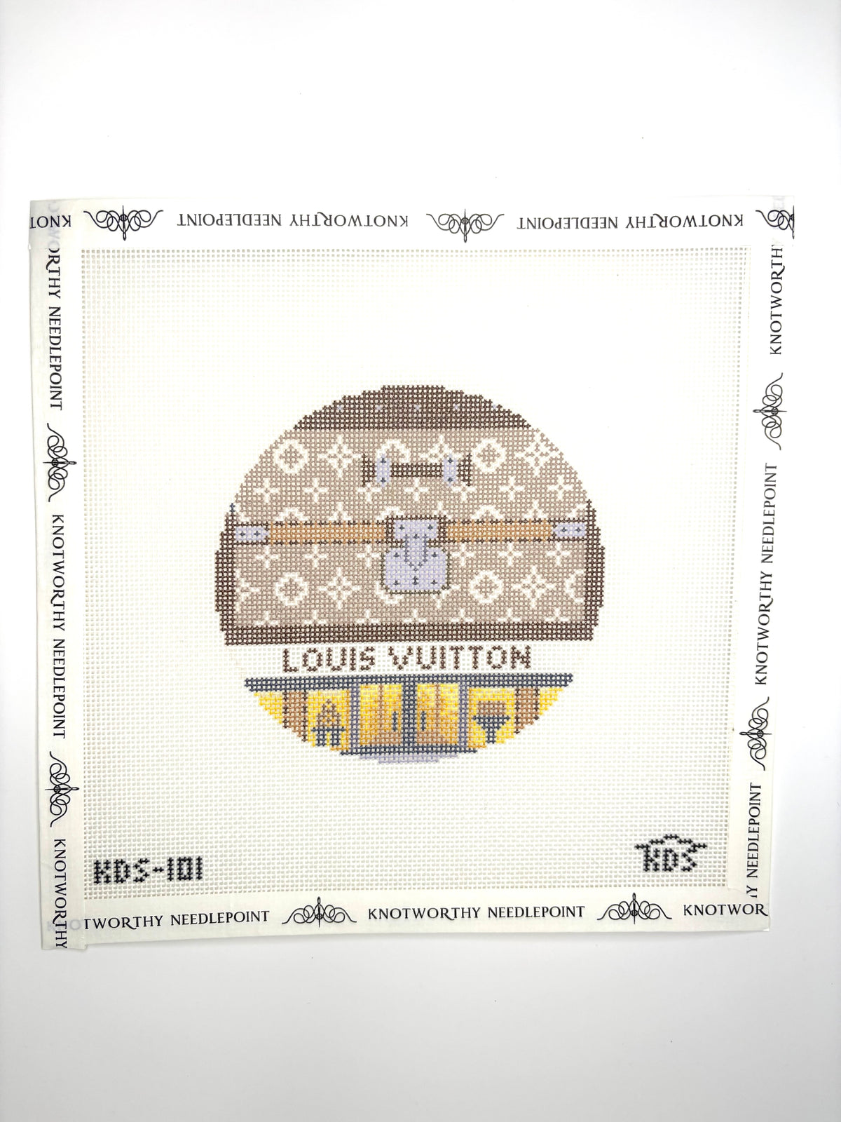 Louis Vuitton Round Needlepoint Canvas KDS-101 by Kirkland Design Studio