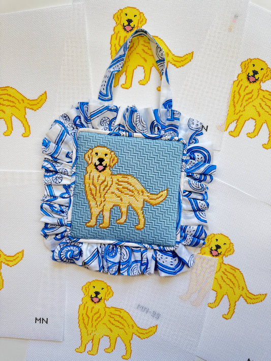 Magnolia Needlepoint MN-99 Golden Retriever hand-painted 18 mesh needlepoint canvas