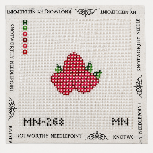 Magnolia Needlepoint Raspberry Mini stitch-printed 18 mesh needlepoint canvas
