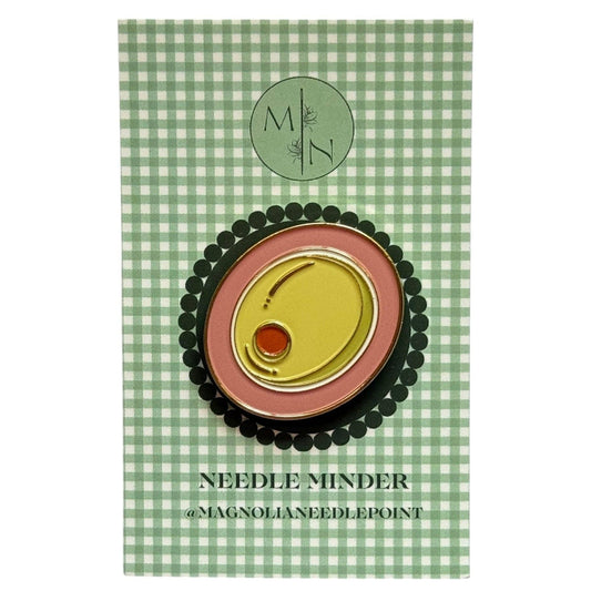 Magnolia Needlepoint Olive magnetic needle minder