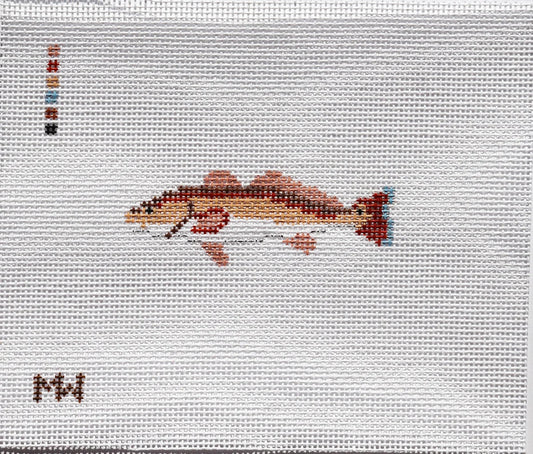 Merritt Walker Redfish mini 18 mesh coastal fish needlepoint canvas