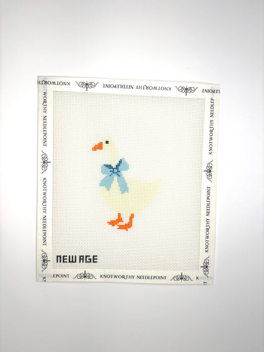 New Age Needlepoint Blue Baby Goose hand-painted 18 mesh needlepoint canvas