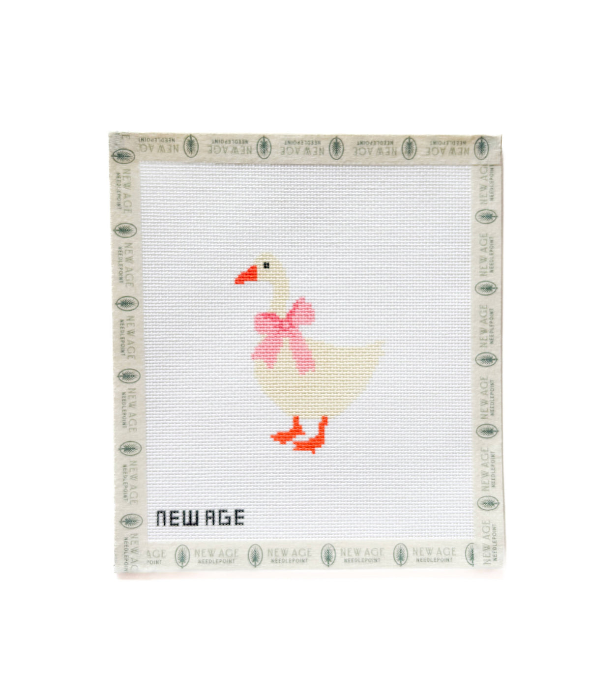 New Age Needlepoint Pink Baby Goose hand-painted 18 mesh needlepoint canvas