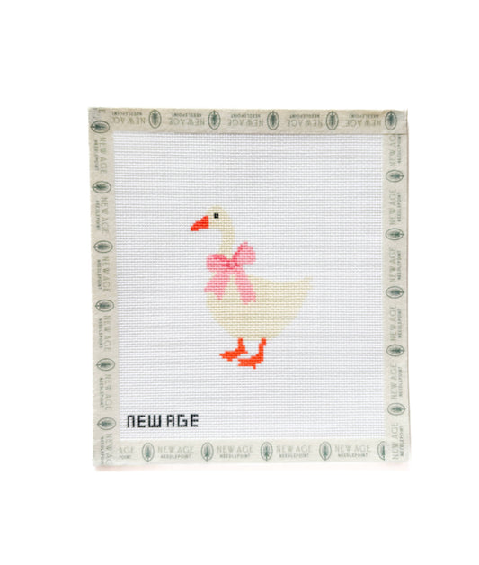 New Age Needlepoint Pink Baby Goose hand-painted 18 mesh needlepoint canvas