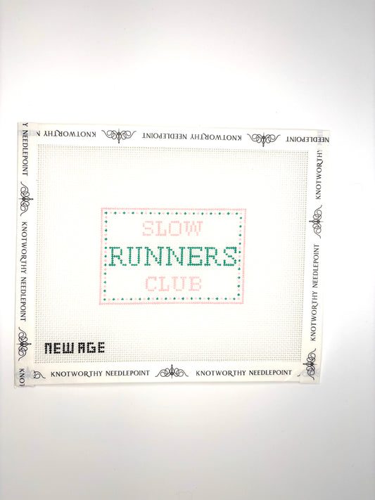 New Age Needlepoint Slow Runners Club hand-painted 18 mesh needlepoint canvas