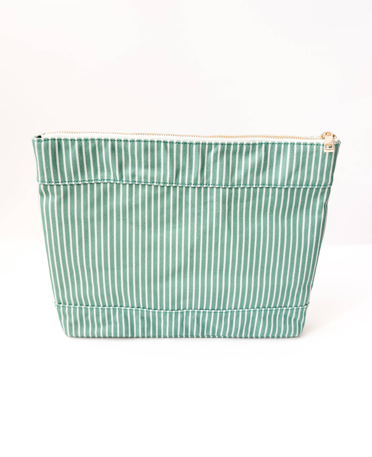 New Age Needlepoint Stitching large green stripe project bag storage detail