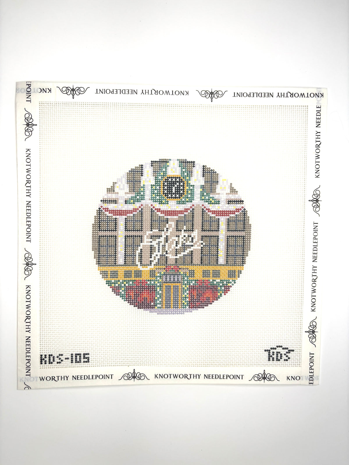 Saks Round Needlepoint Canvas KDS-105 by Kirkland Design Studio